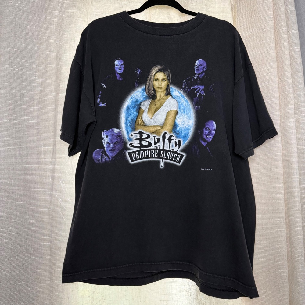 1998 Vintage Buffy The Vampire Slayer Shirt Blue Grape Fox TV Men's Size XL
